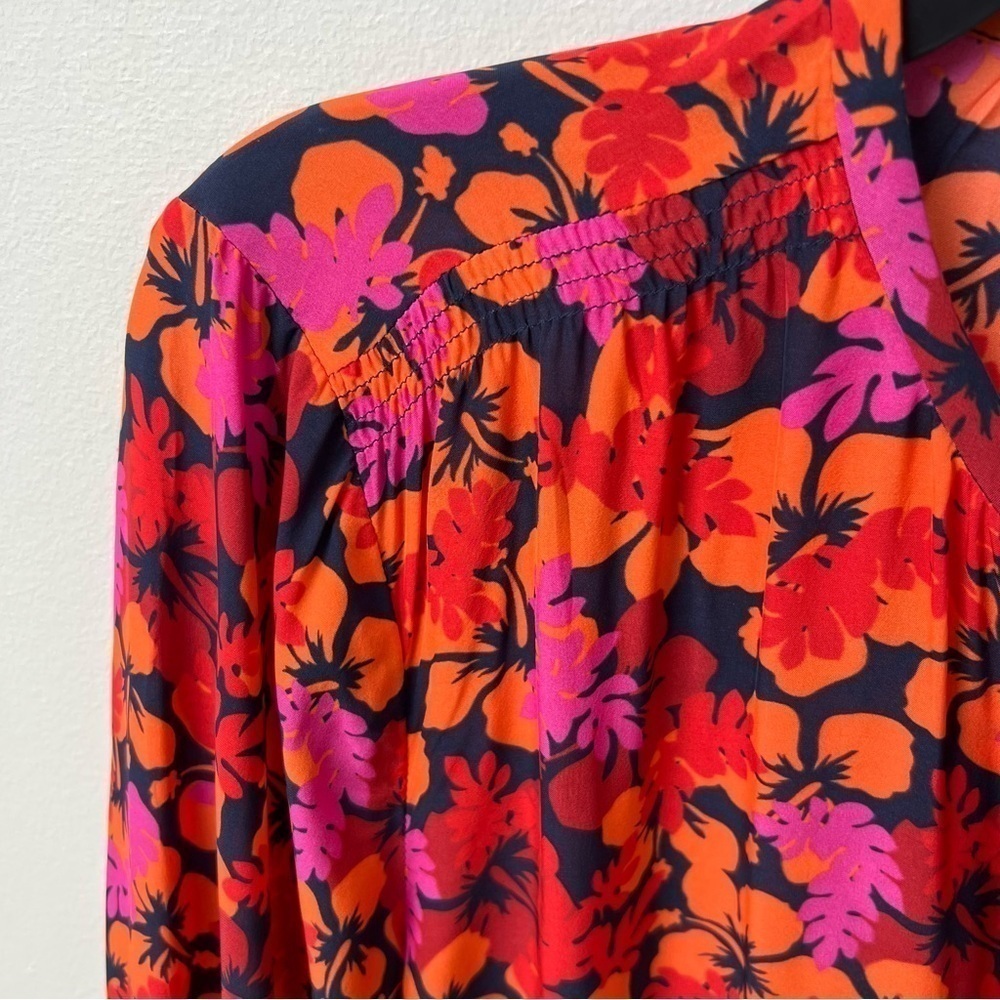 Derek Lam 10 Crosby Aria Floral Tassels Tie Blouse Lightweight Boho Multi Sz 2 - Picture 6 of 12